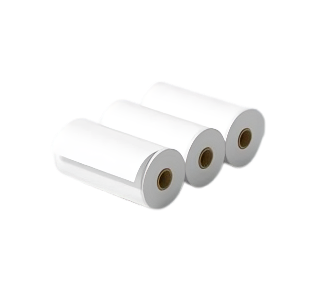 גלילים של מדבקות לבנות